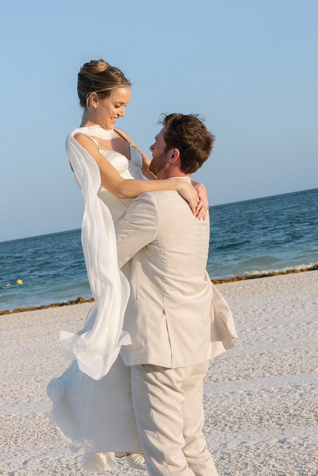 Maddie & Steven wedding at Chablé Maroma — the couple on the beach